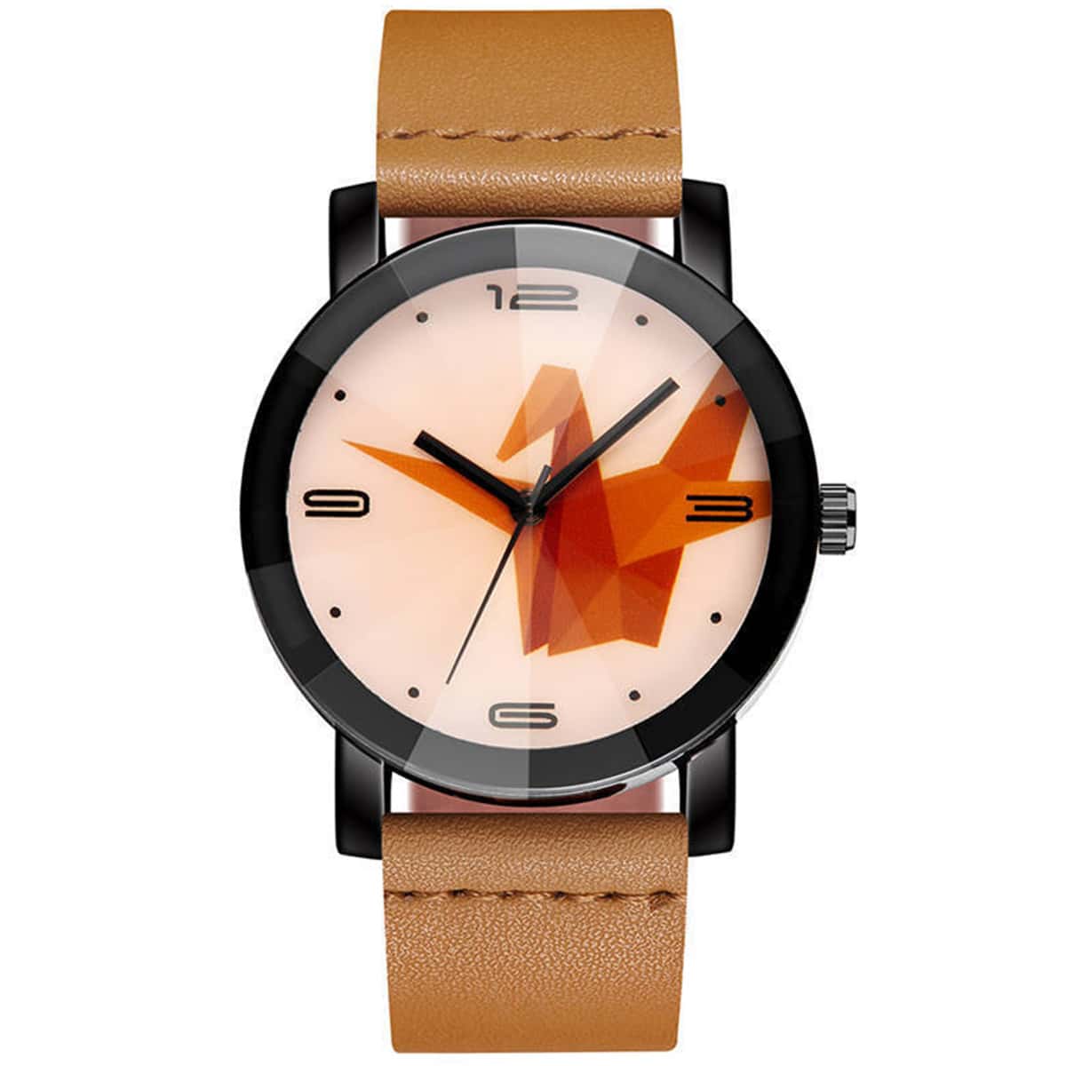 

Paper Crane Print Pu Strap Quartz Watch