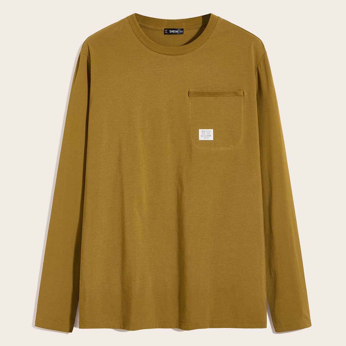 

Guys Patched Detail Tee, Brown