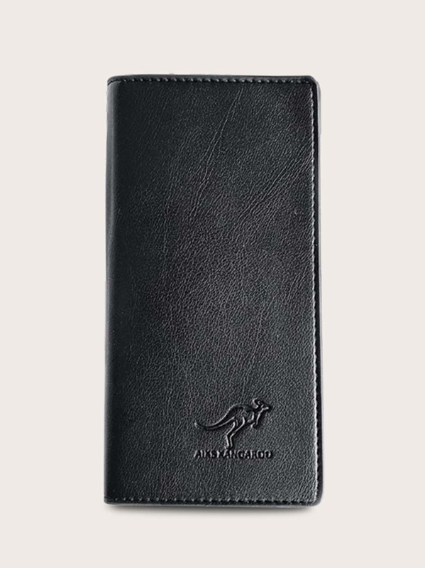 

Men Letter Embossed Fold Over Purse, Black