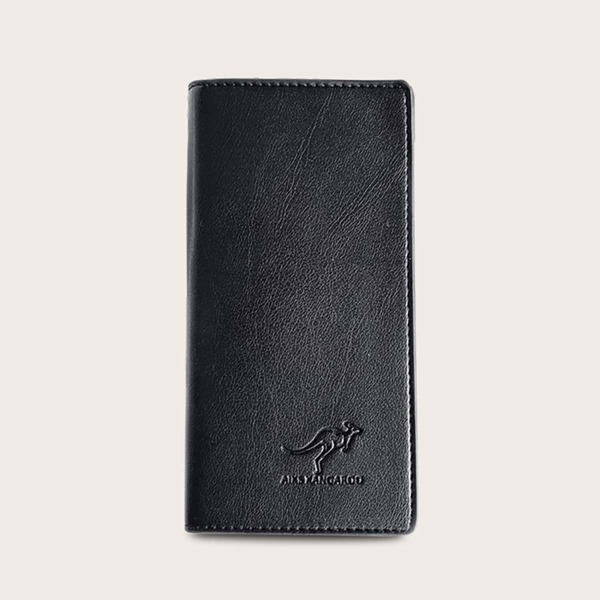 

Men Letter Embossed Fold Over Purse, Black