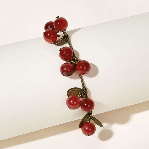 

1pc Bead & Coin Decor Bracelet, Multicolor