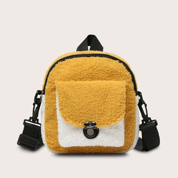 

Push Lock Color Block Crossbody Bag, Yellow