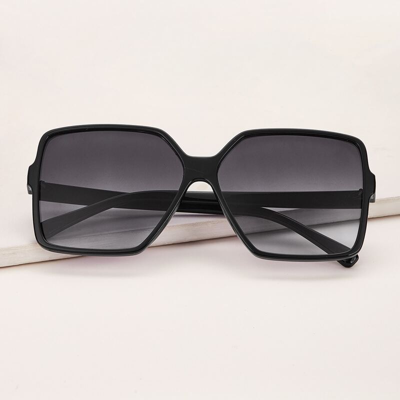 Plain Square Frame Sunglasses, Black
