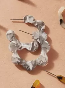 17KM 6pairs Tortoiseshell Hoop Earrings & Stud Earrings Set - Multicolor - View 3