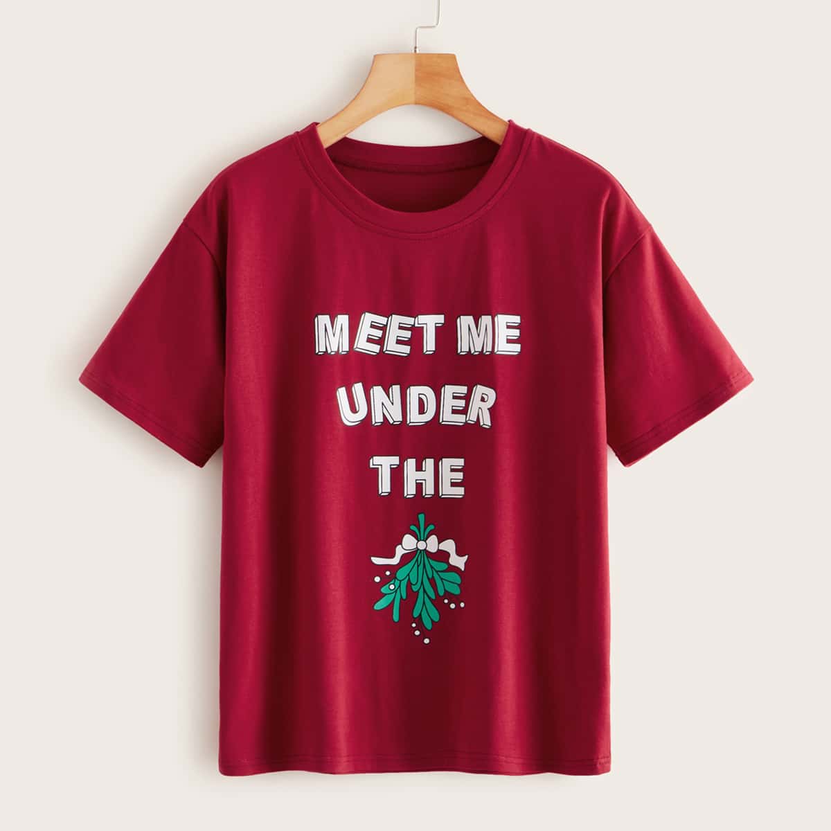 

Slogan Graphic Short Sleeve Tee, Red