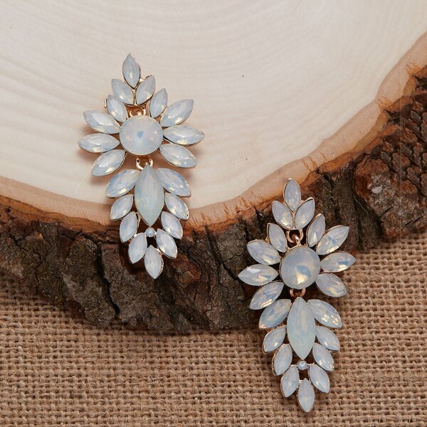 

1pair Leaf Shaped Drop Earrings, Multicolor