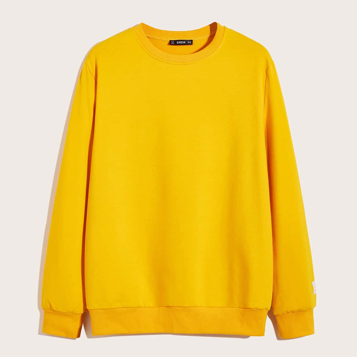 

Guys Patched Cuff Pullover, Yellow bright