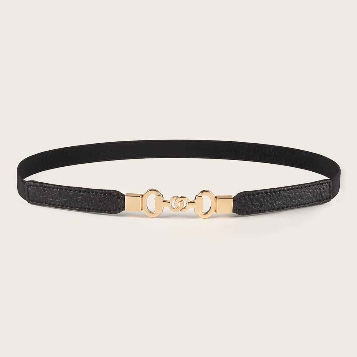

Double O-ring Buckle Skinny Belt, Black