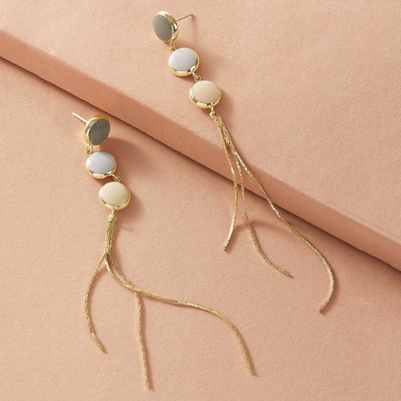 

1pair Tassel Decor Drop Earrings, Multicolor