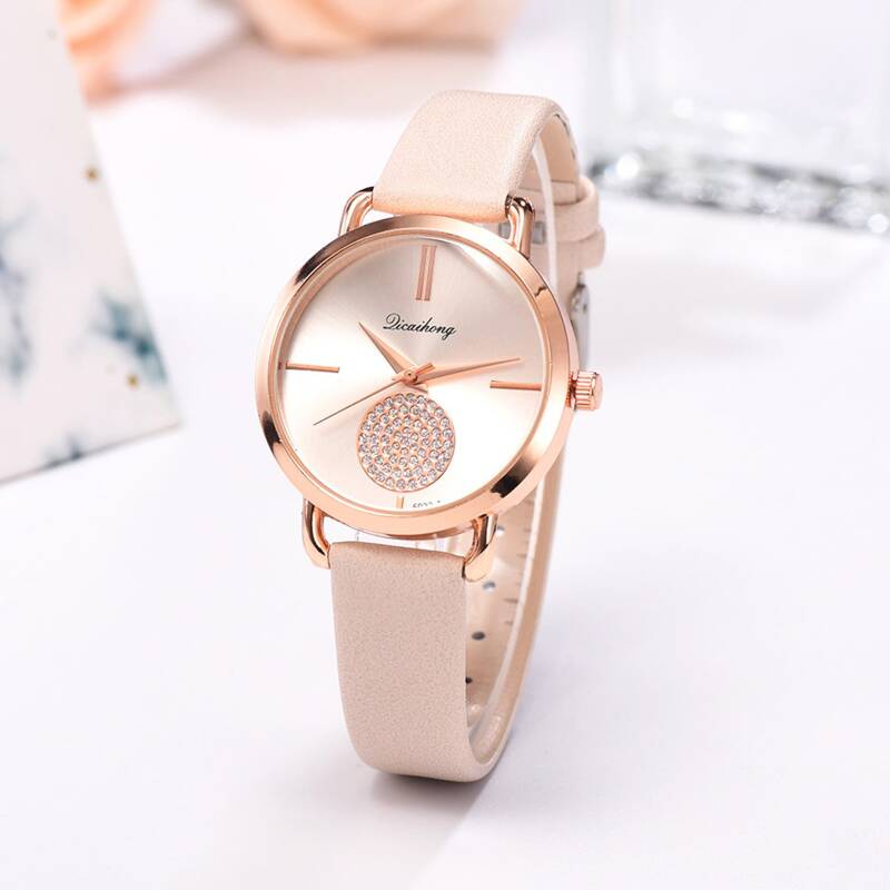 

Rhinestone Engraved Dial Quartz Watch