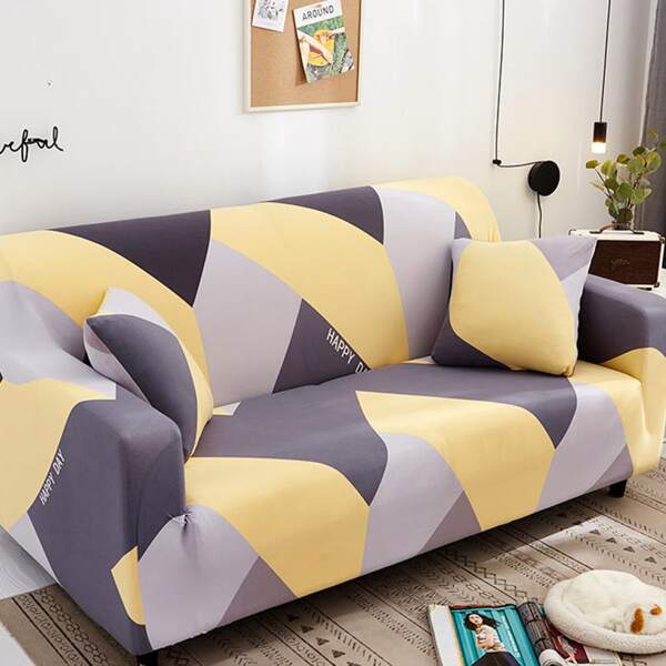 

1pc Color Block Sofa Cover, Multicolor
