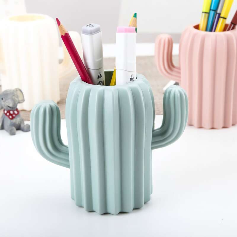 

1pc Cute Cactus Shaped Pen Holder, Multicolor