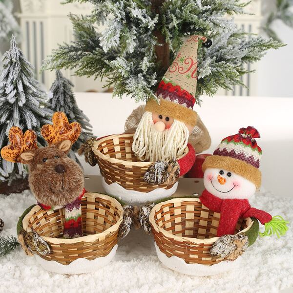 

1pc Christmas Plush Doll Decoration, Multicolor