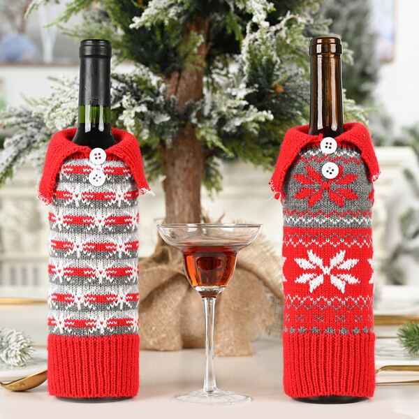 

1pc Christmas Wine Bottle Cover, Multicolor