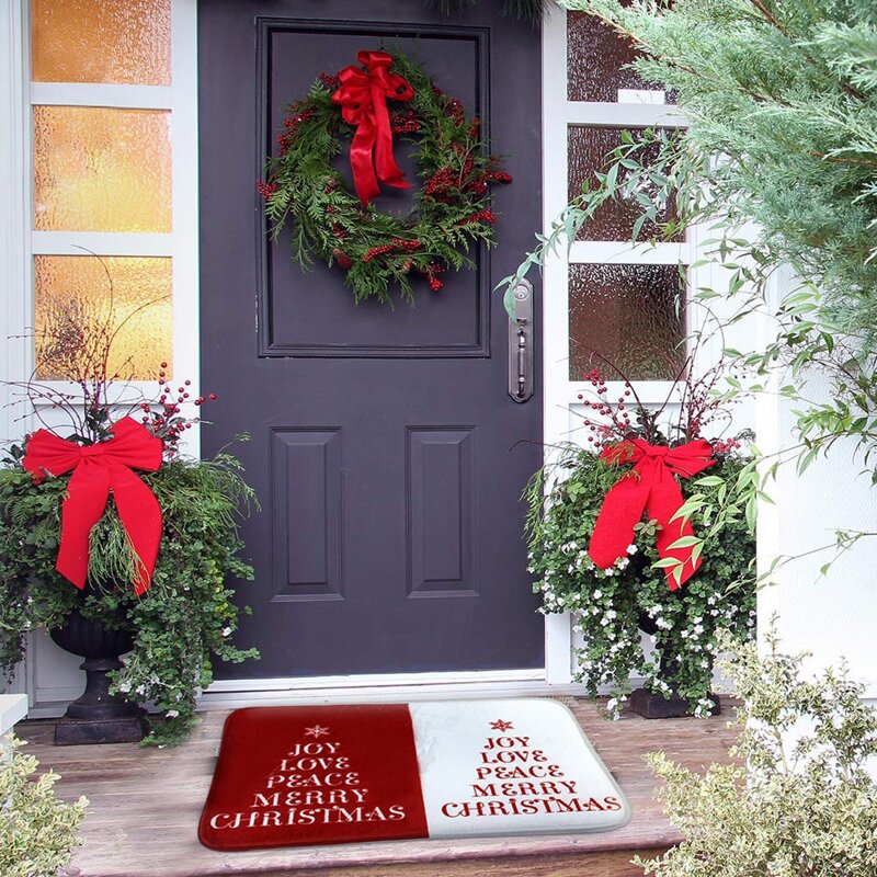 

Christmas Slogan Print Floor Mat, Multicolor