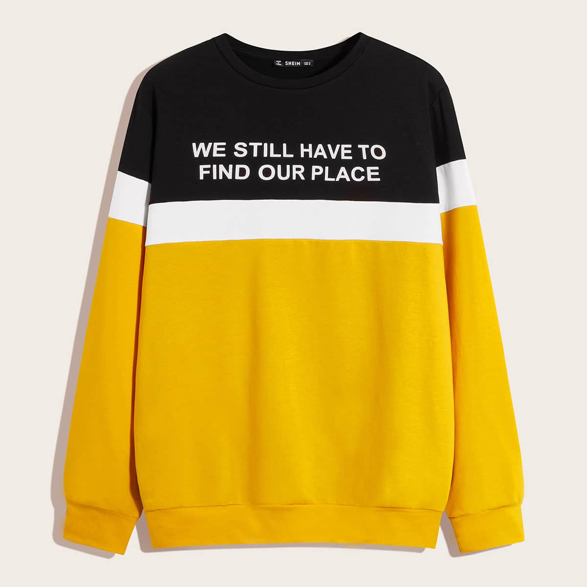

Guys Colorblock Slogan Graphic Pullover, Multicolor