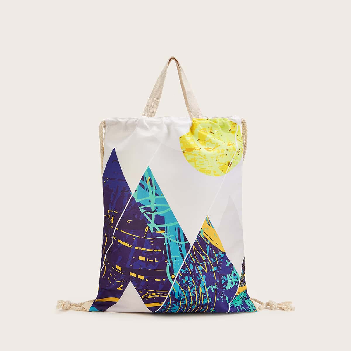 

Geometric Graphic Drawstring Backpack, Multicolor