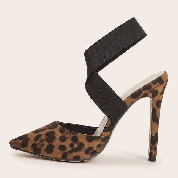 

Point Toe Leopard Pattern Stiletto Heels, Multicolor