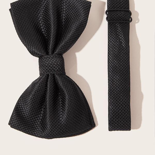 

Men Plaid Pattern Bow Tie, Black