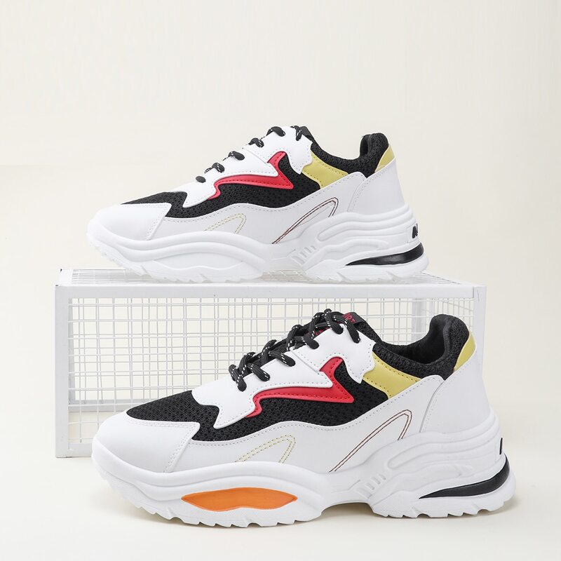 

Guys Color Block Lace-up Front Chunky Sneakers, Multicolor