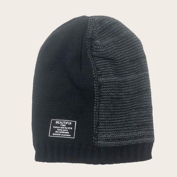 

Men Letter Graphic Beanie, Multicolor