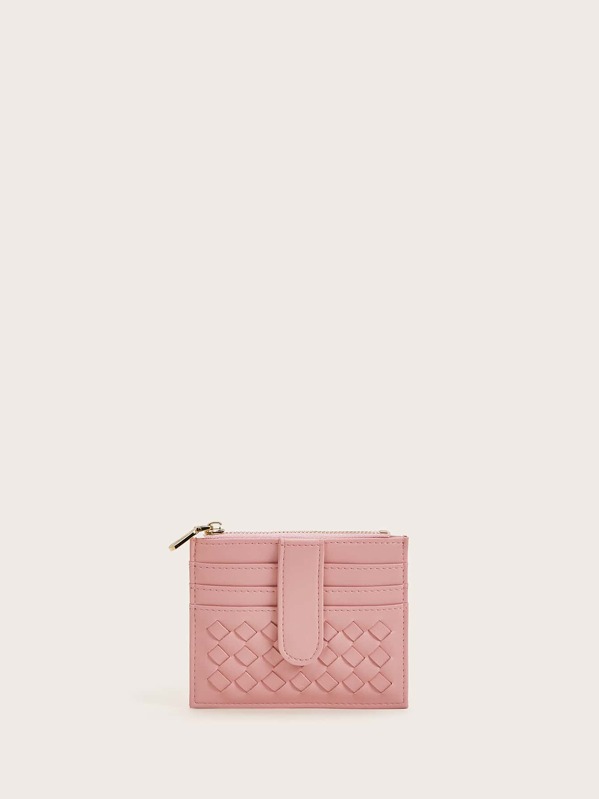 

Braided Detail Card Case, Pink