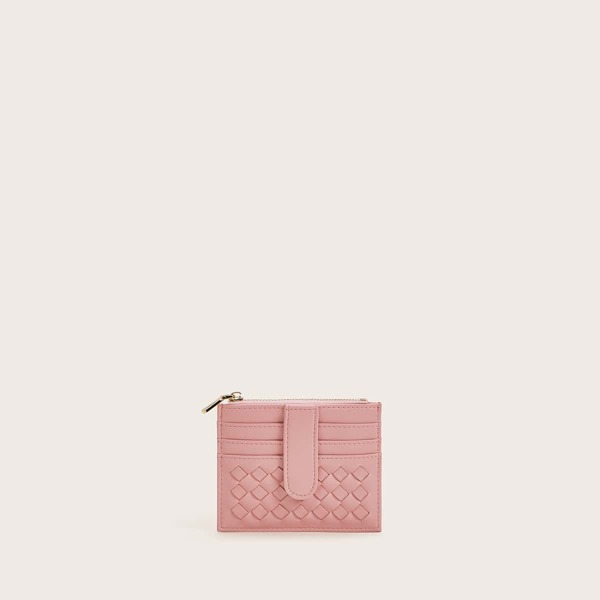 

Braided Detail Card Case, Pink