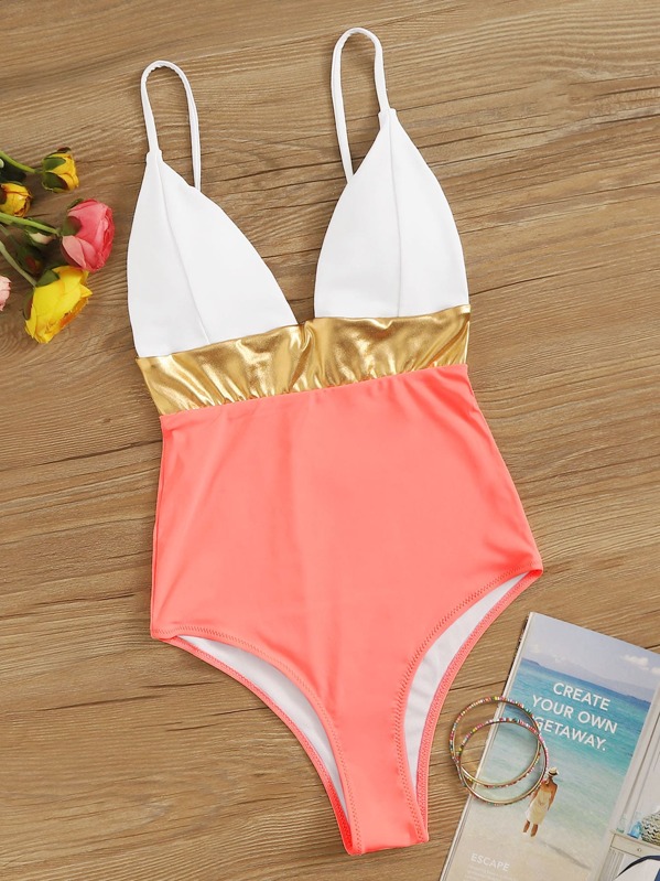 

Colorblock One Piece Swimwear, Multicolor