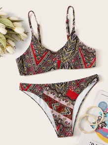 Tribal Random Print Bikini Set