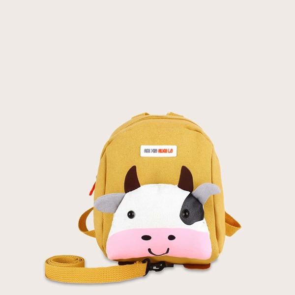 

Kids Cow Decor Letter Patch Backpack, Yellow