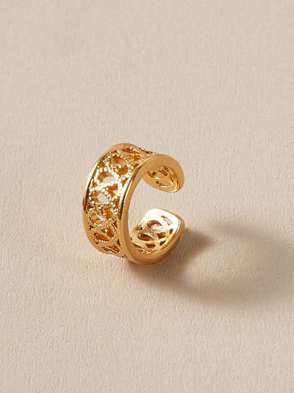 

1pc Hollow Ear Cuff, Gold