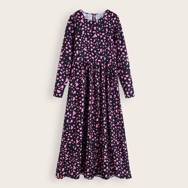 

Dalmatian Print High Waist A-line Dress, Multicolor