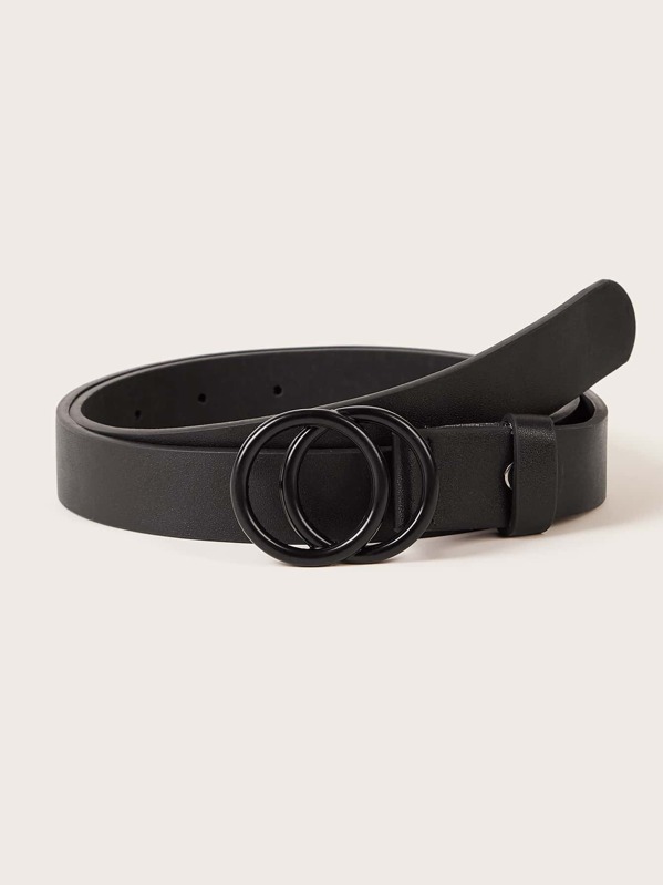 

Double O-ring Buckle Belt, Black