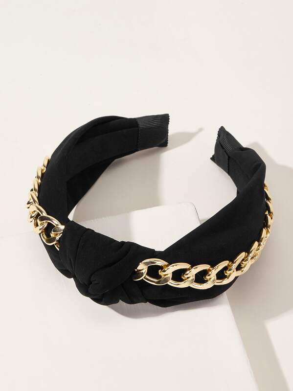

Chain Decor Hair Hoop, Black