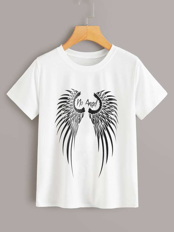 

Wing & Letter Graphic Tee, White