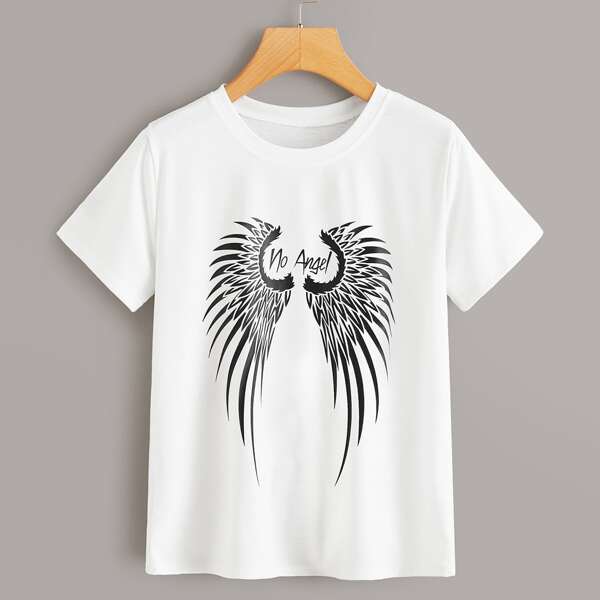 

Wing & Letter Graphic Tee, White