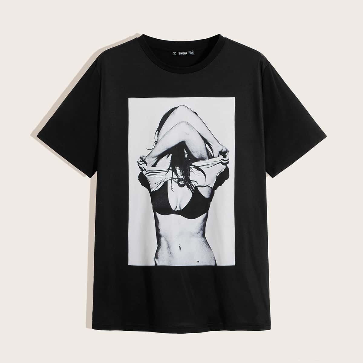 

Guys Figure Print Tee, Black