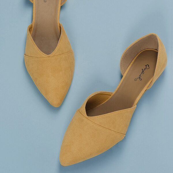 

Pointed Toe Dorsay Style Ballerina Flats, Yellow