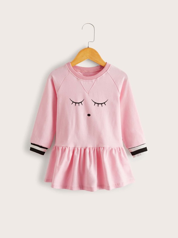 

Toddler Girls Ruffle Hem Figure Graphic Sweatshirt, Pink