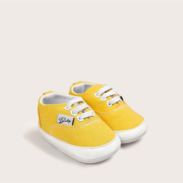 

Baby Girl Lace-up Front Canvas Sneakers, Yellow