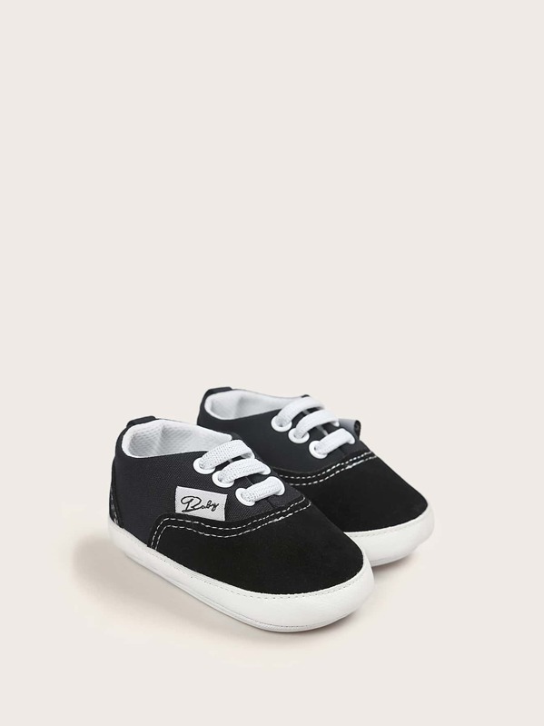 

Baby Boy Lace-up Front Canvas Sneakers, Black