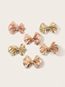 6 Piezas/set Clips Para El Cabello Con Lazo Para Niñas - Multicolor - Ver 2