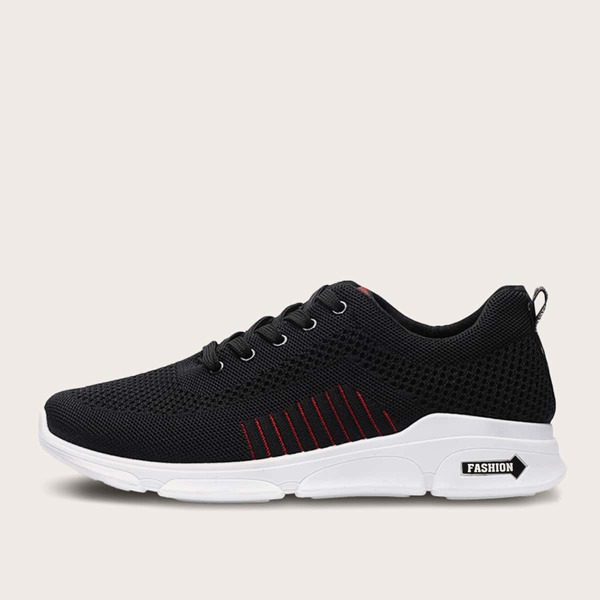 

Men Letter Graphic Lace-up Wide Fit Sneakers, Black