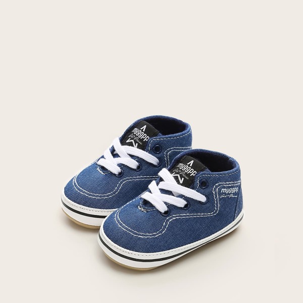 

Baby Boy Letter Graphic Stitch Detail Sneakers, Blue