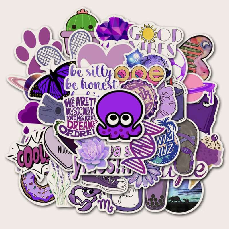 

50pcs Cartoon Animal & Slogan Pattern Sticker
