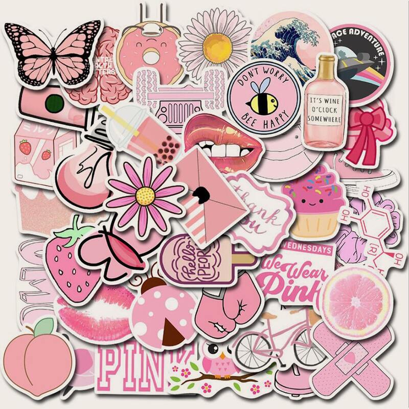 

50pcs Flower & Fruit Pattern Sticker, Multicolor