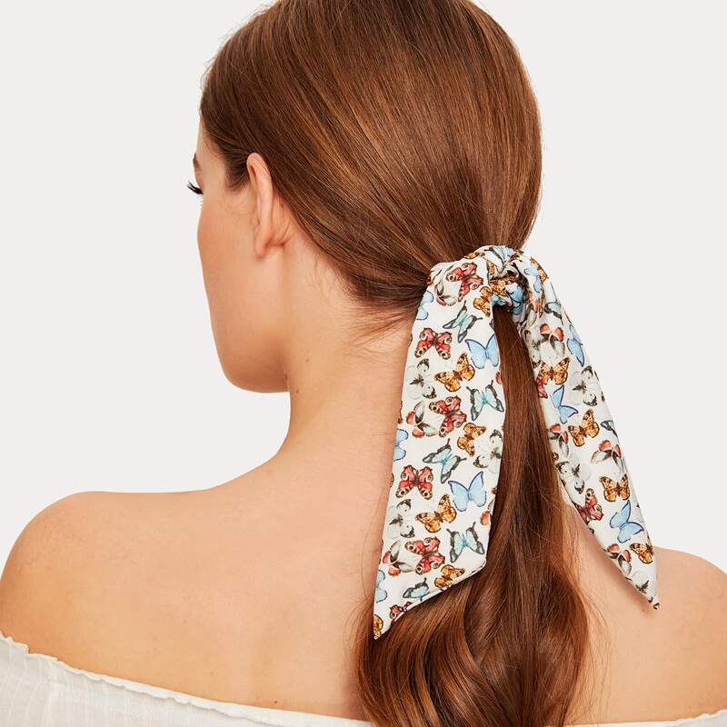 

1pc Butterfly Pattern Scrunchie Scarf, Multicolor