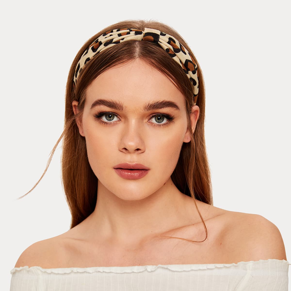 

1pc Leopard Knit Headband, Multicolor