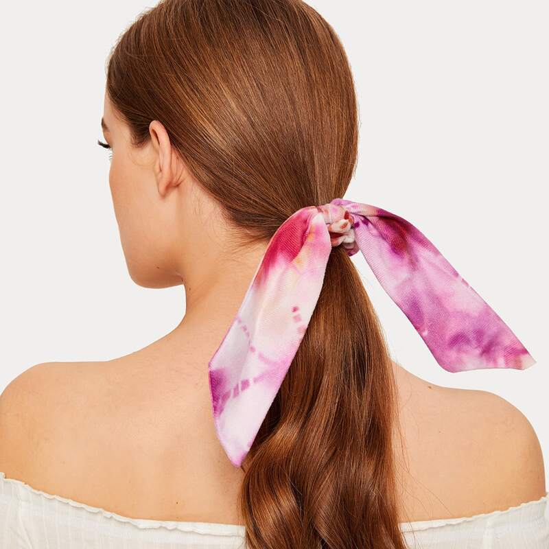 

1pc Tie Dye Scarf Hair Scrunchie, Multicolor