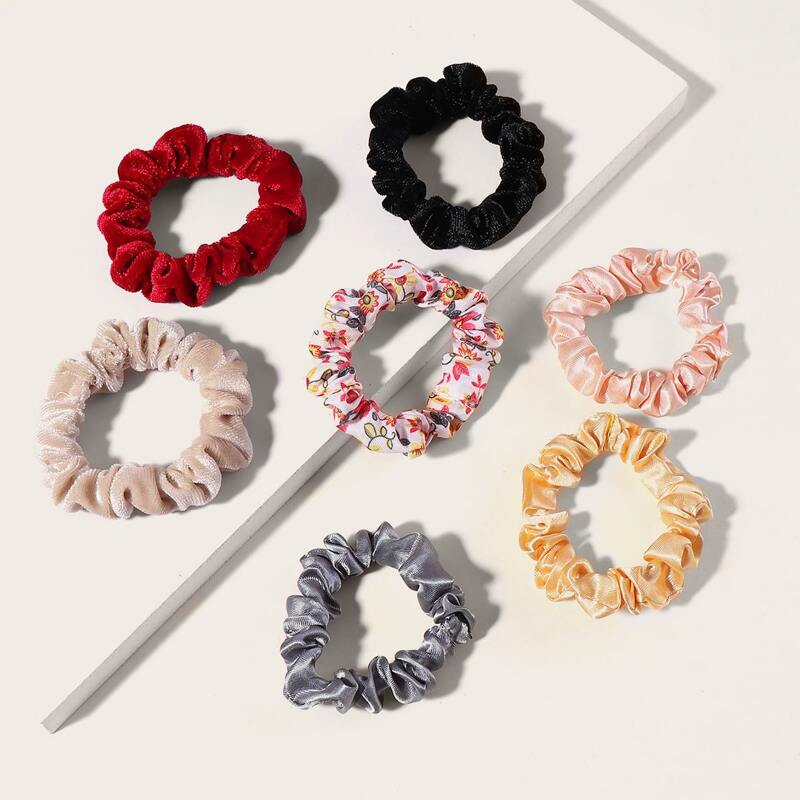 

7pcs Ditsy Floral Pattern Scrunchie, Multicolor